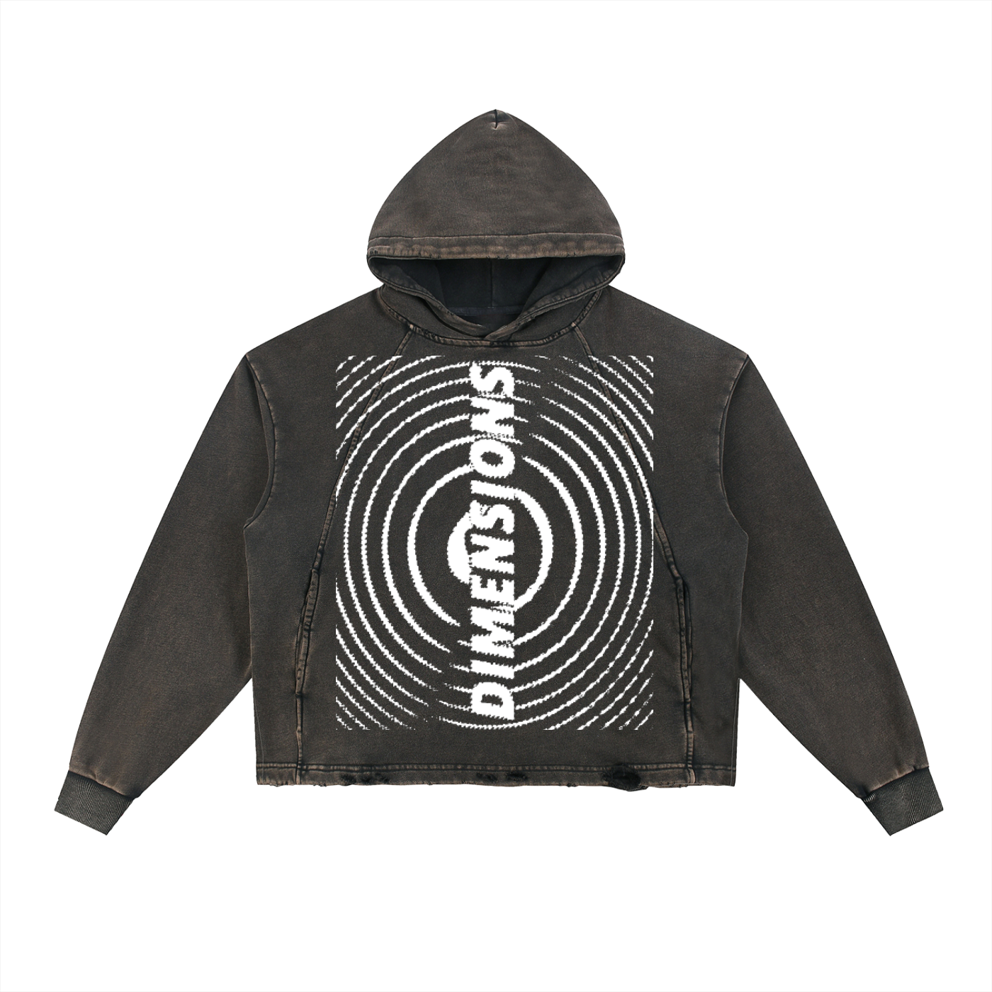 Vintage Washed Frayed-Hem Hoodie