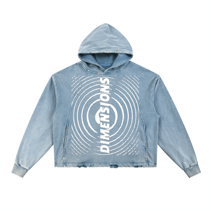 Vintage Washed Frayed-Hem Hoodie