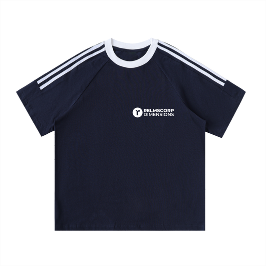 Contrast Tape Crewneck Cotton T-Shirt