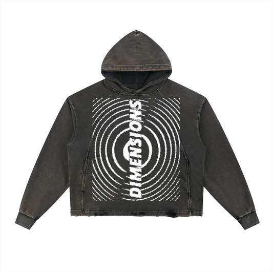Vintage Washed Frayed-Hem Hoodie